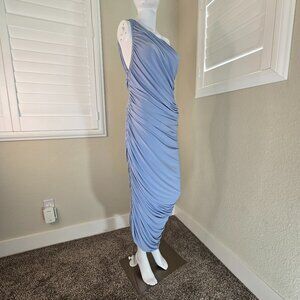 Norma Kamali Blue Draped Maxi Dress